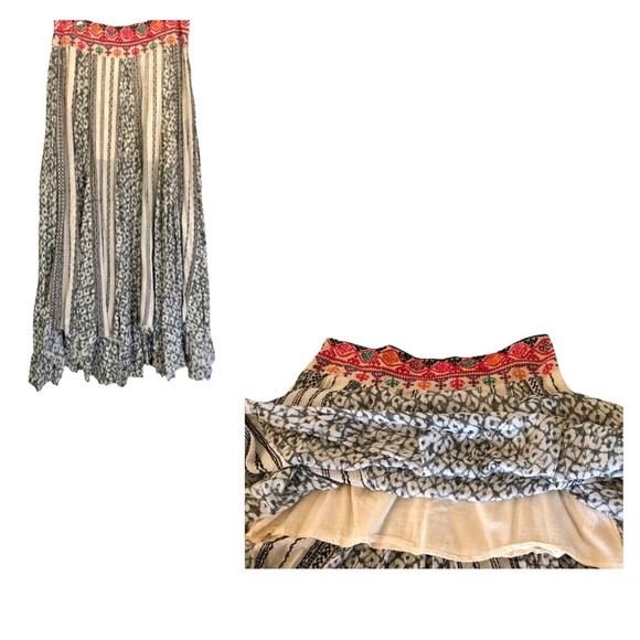 RARE!! Free People Amanda Handkerchief Embroidered Maxi 100% Cotton Medium - Picture 7 of 10